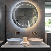 LED Spiegel Rund | Touch-Schalter | Anti-Beschlag-Funktion | Einstellbare Farbtemperatur - Reyze Seria Good Vibes Model 3